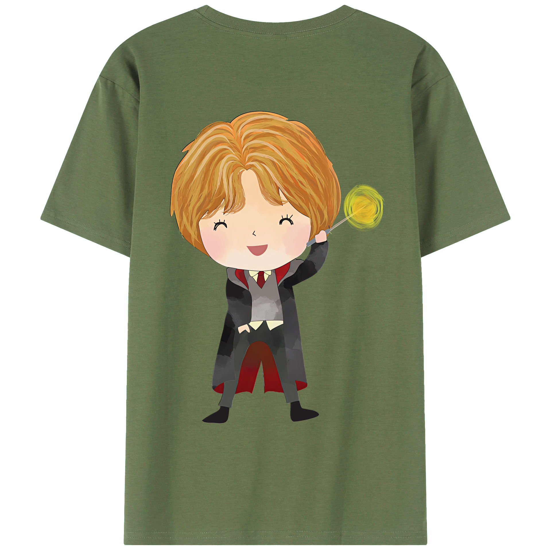 （画像用） Harry Potter ハリー・ポッターシリーズ 綿100％ メンズ半袖Tシャツ（バックプリント） 通気性